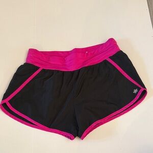 Black and Hot Pink drytek Women's Athletic Shorts